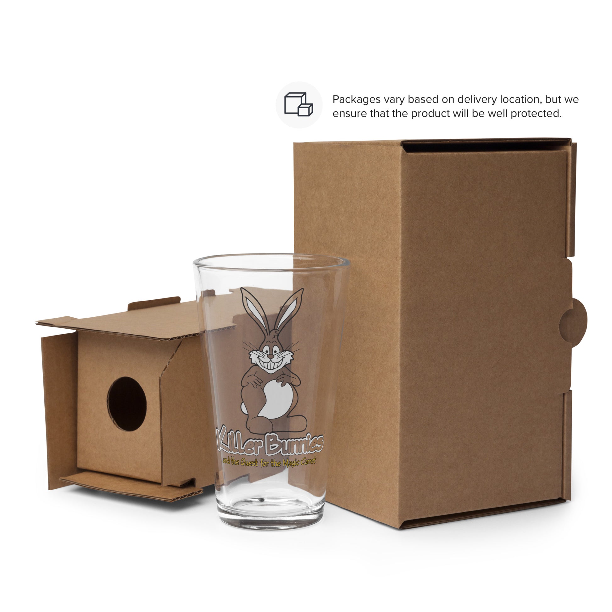 Gleeful Bunny Pint Glass packaging