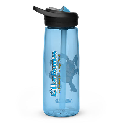 Killer Bunnies Logo Sports Water Bottle - blue back