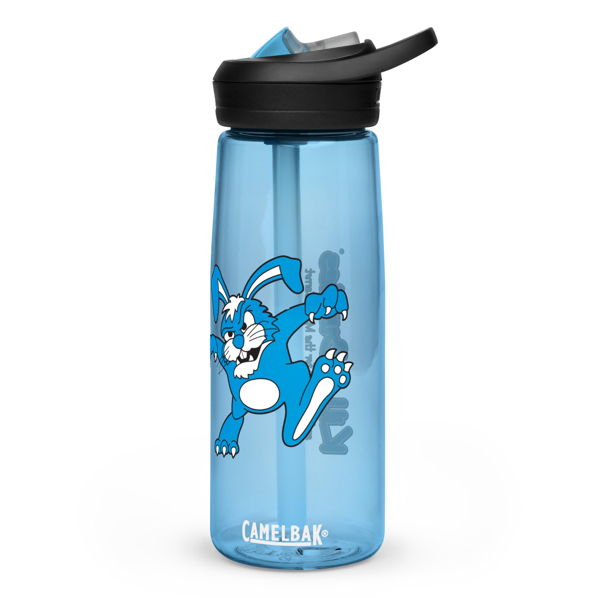 Killer Bunnies Logo Sports Water Bottle - blue front