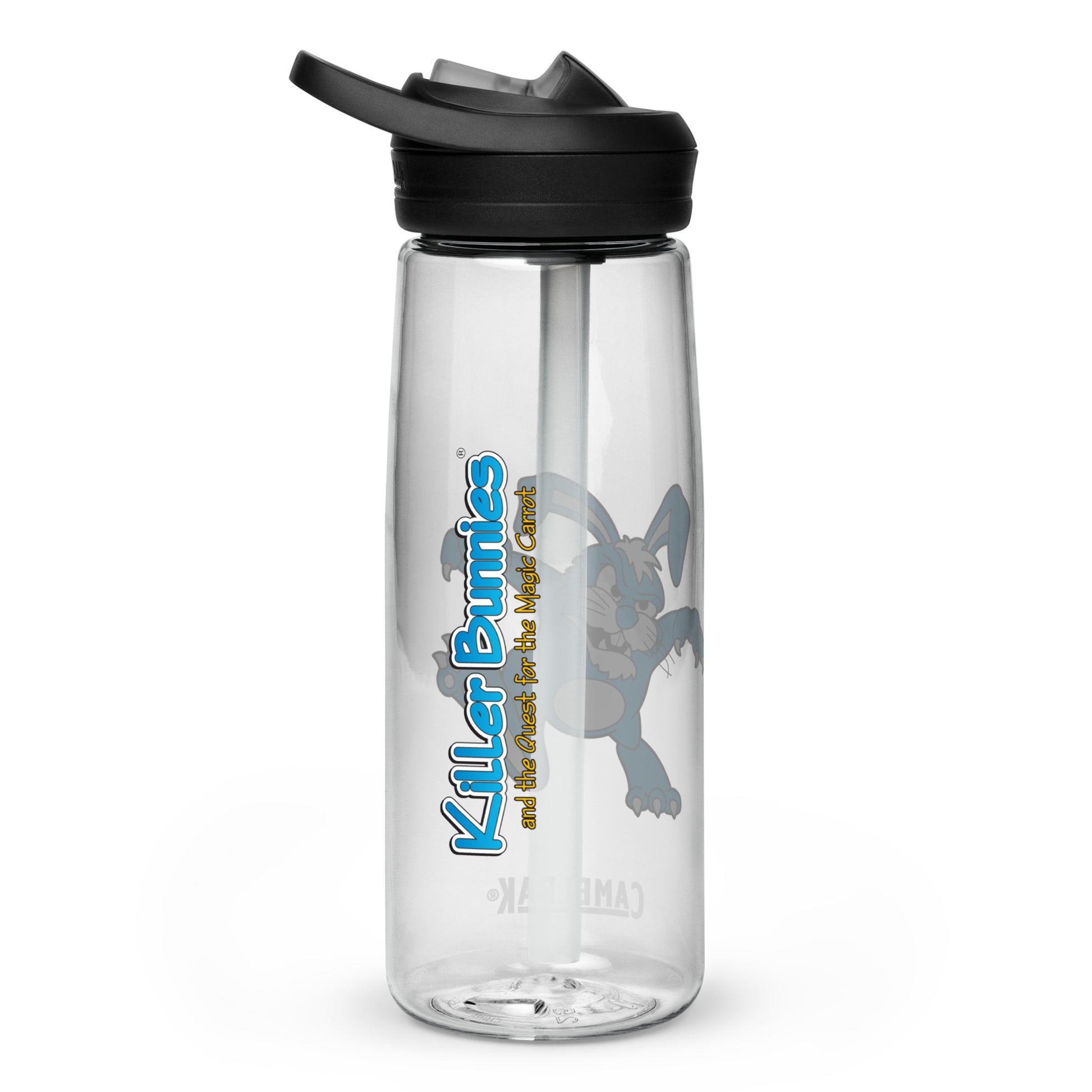 Killer Bunnies Logo Sports Water Bottle - clear front