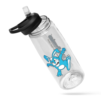 Killer Bunnies Logo Sports Water Bottle with lid off