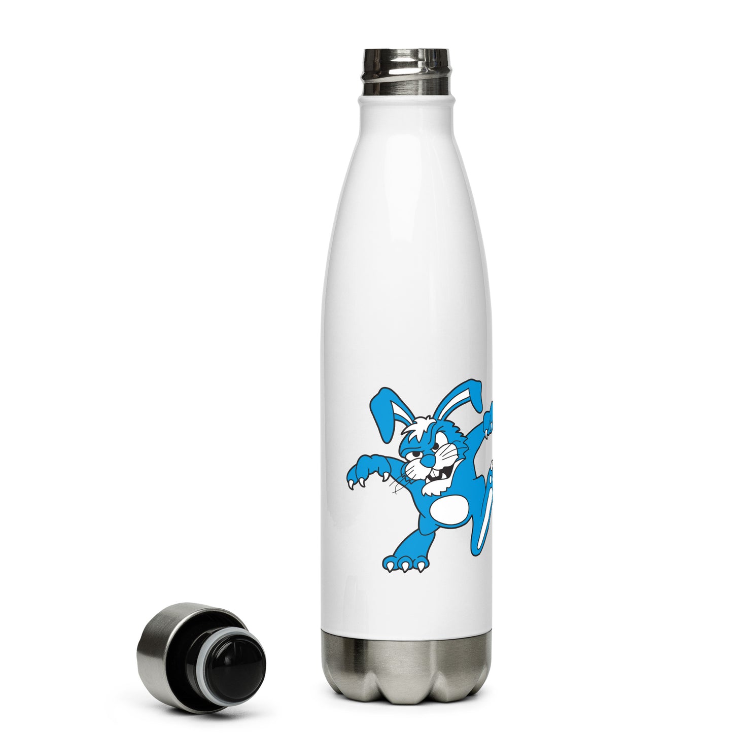 Killer Bunnies Logo Stainless Steel Water Bottle - with cap off