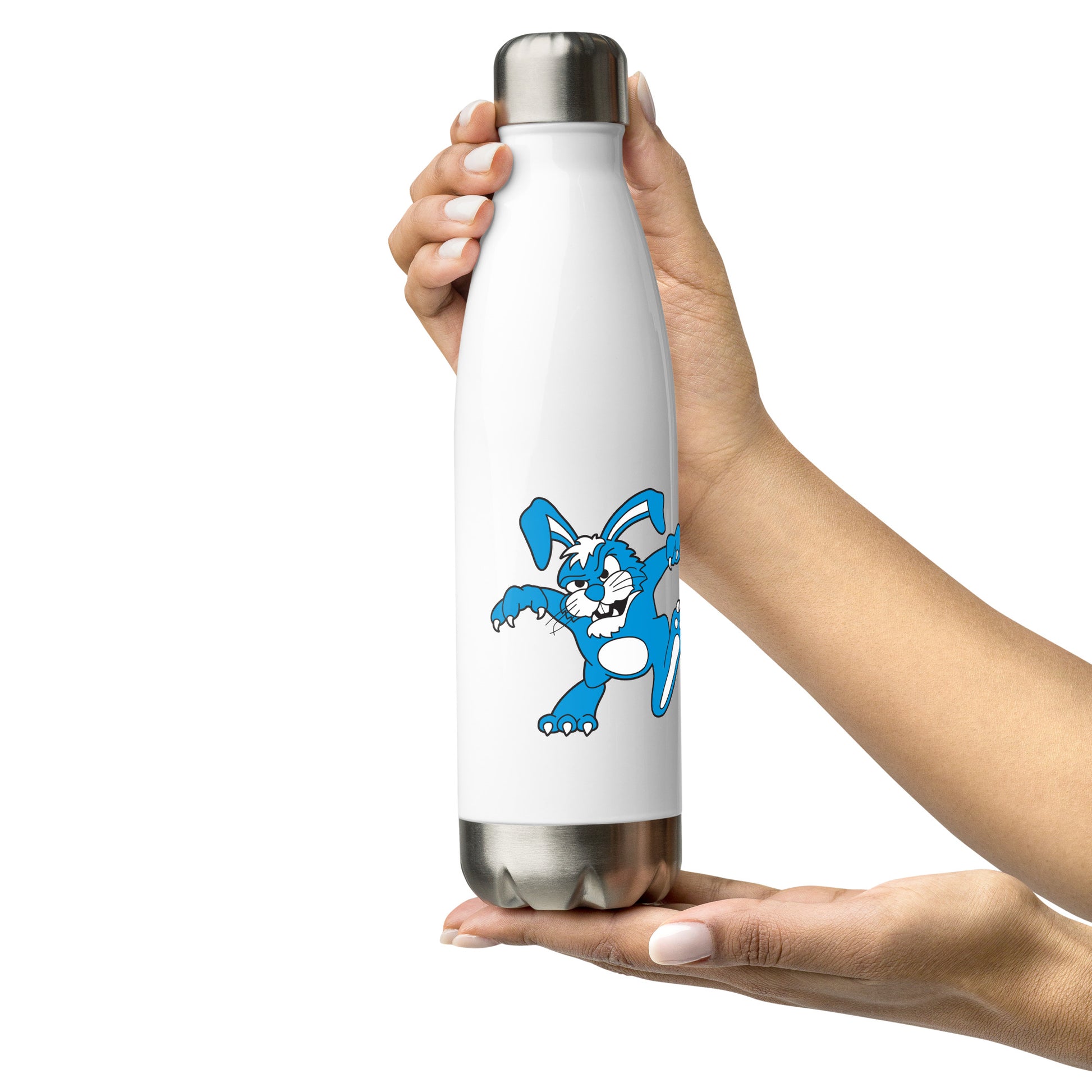 Killer Bunnies Logo Stainless Steel Water Bottle - person holding