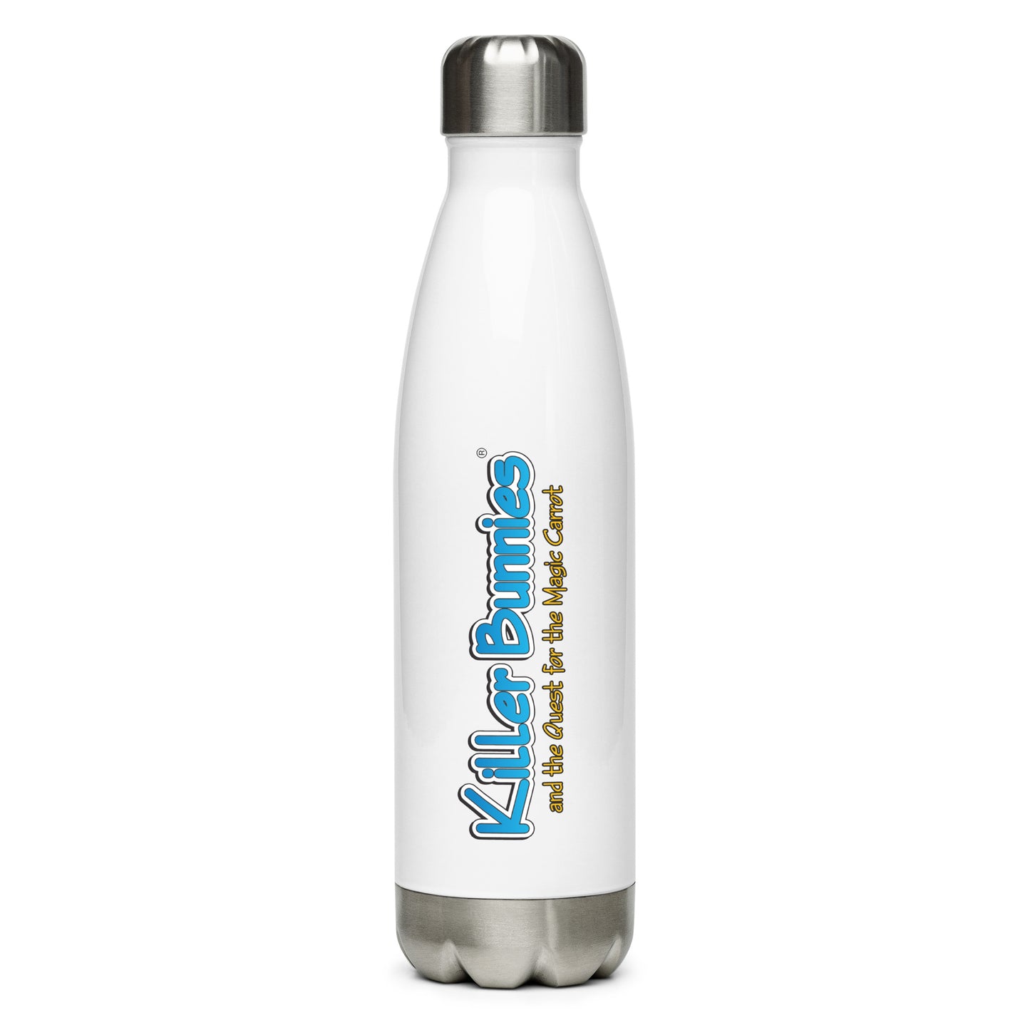 Killer Bunnies Logo Stainless Steel Water Bottle - back view