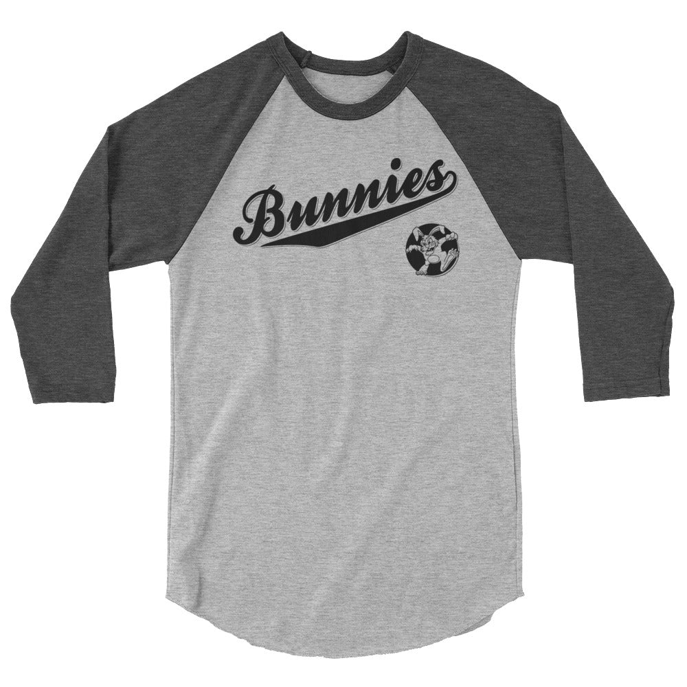 Killer Bunnies Team 3/4 Sleeve Raglan Shirt - Heather Grey/Heather Charcoal