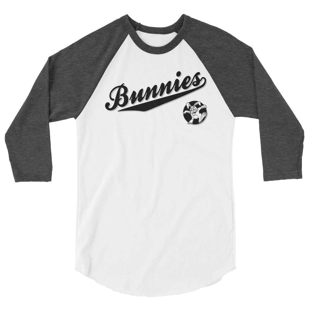 Killer Bunnies Team 3/4 Sleeve Raglan Shirt - White/Heather Charcoal