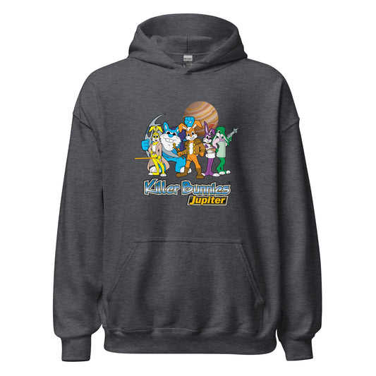 Killer Bunnies Jupiter Assembled Unisex Hoodie - Dark Heather