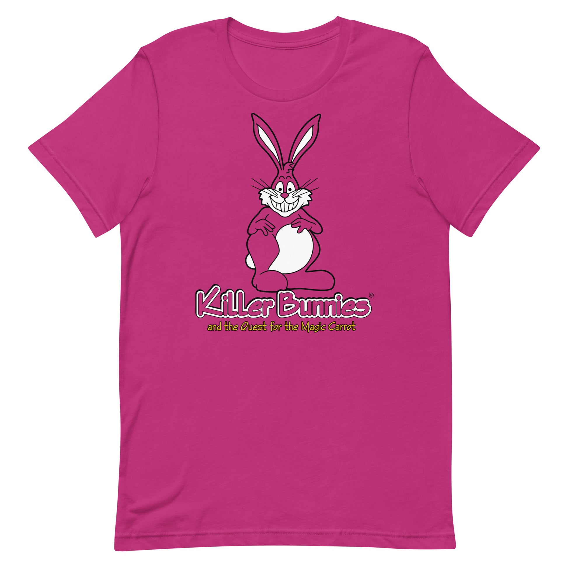 Gleeful Bunny Unisex T-Shirt - Berry