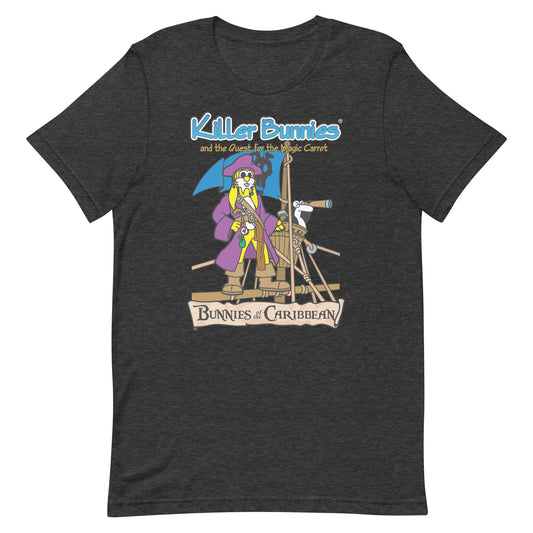 Bunnies of the Caribbean Unisex T-Shirt - Dark Grey Heather