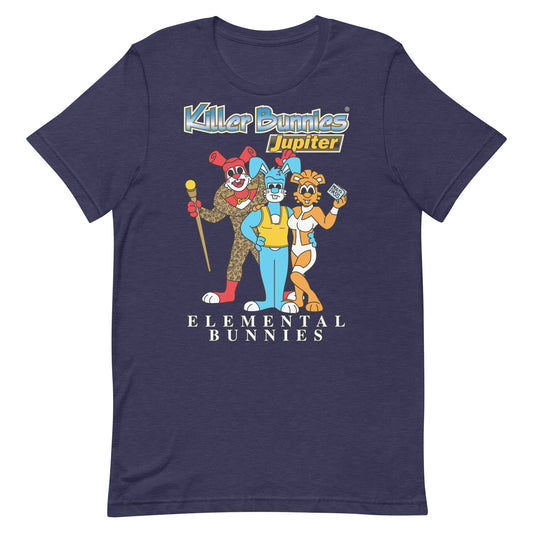 Elemental Bunnies Unisex T-Shirt - Heather Midnight Navy