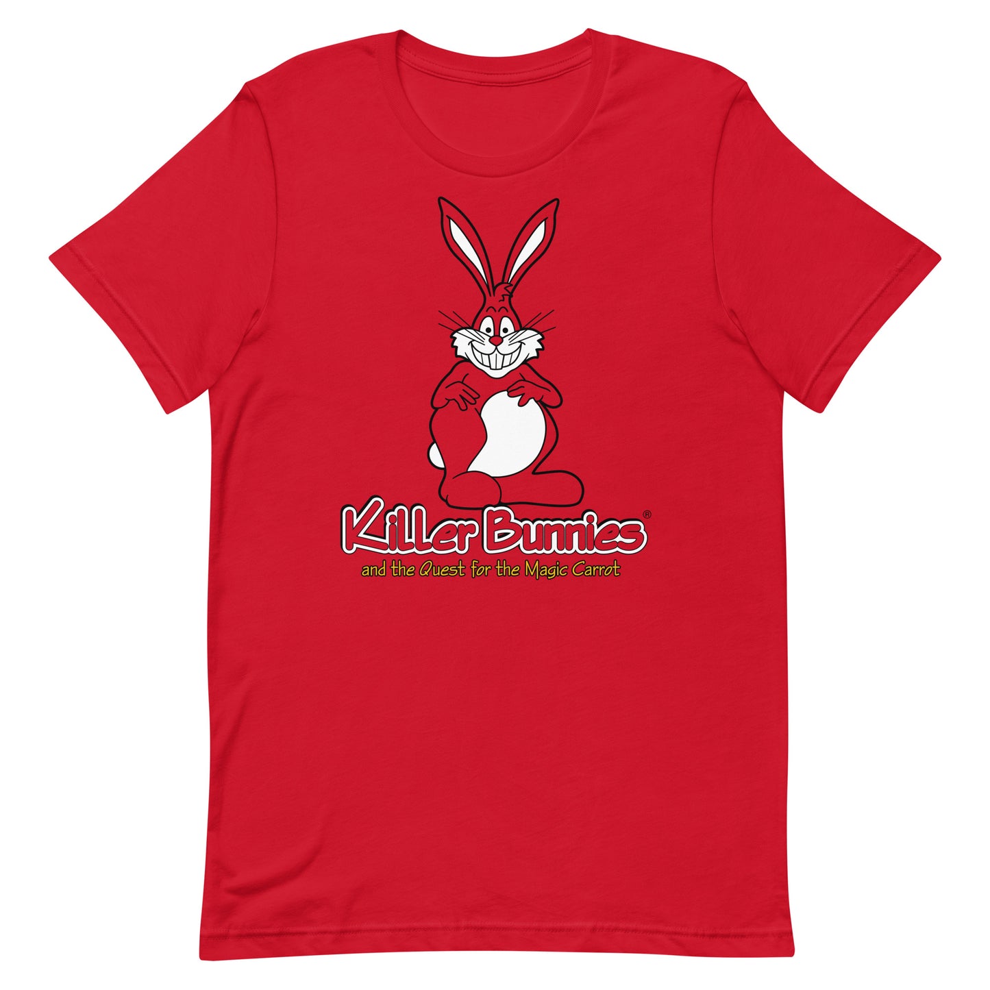 Gleeful Bunny Unisex T-Shirt - Red