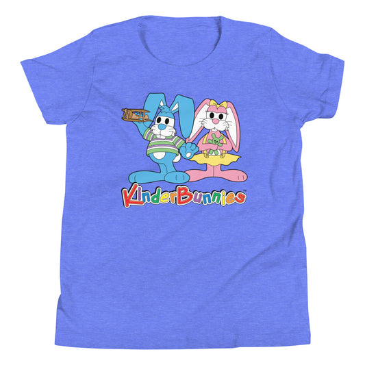 KinderBunnies Logo Youth T-Shirt - Heather Columbia Blue