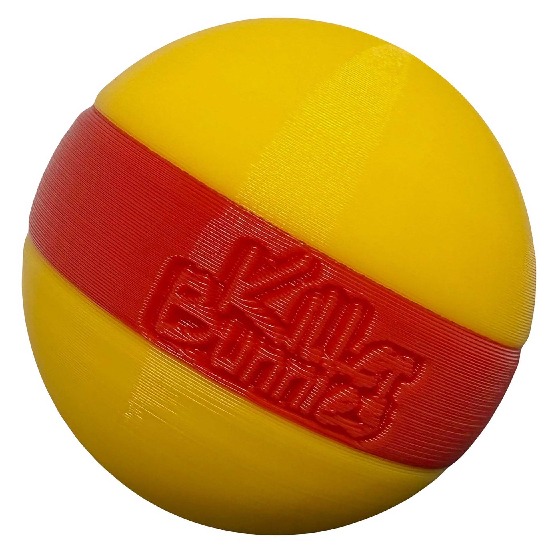 Quest 3D Yellow Ball with a Red Stripe - Front View