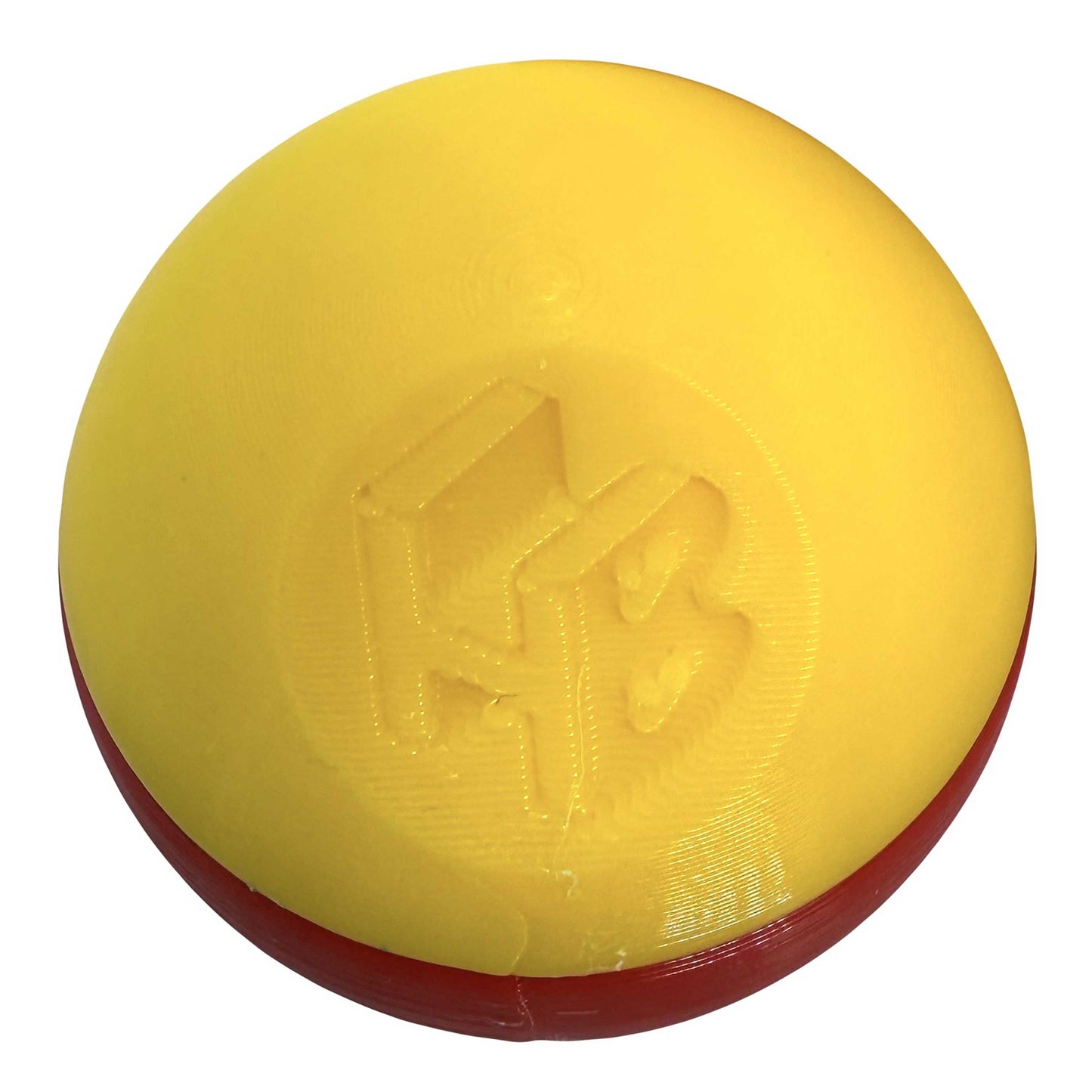 Quest 3D Yellow Ball with a Red Stripe - Bottom view