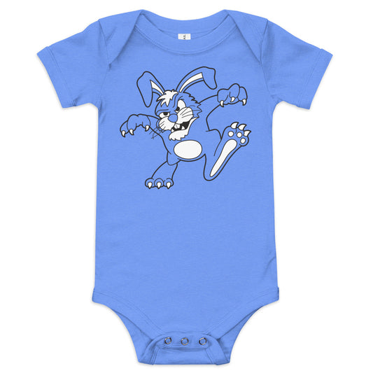 Killer Bunnies Baby One Piece Jumper - Heather Columbia Blue