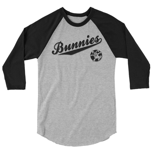 Killer Bunnies Team 3/4 Sleeve Raglan Shirt - Heather Grey/Black