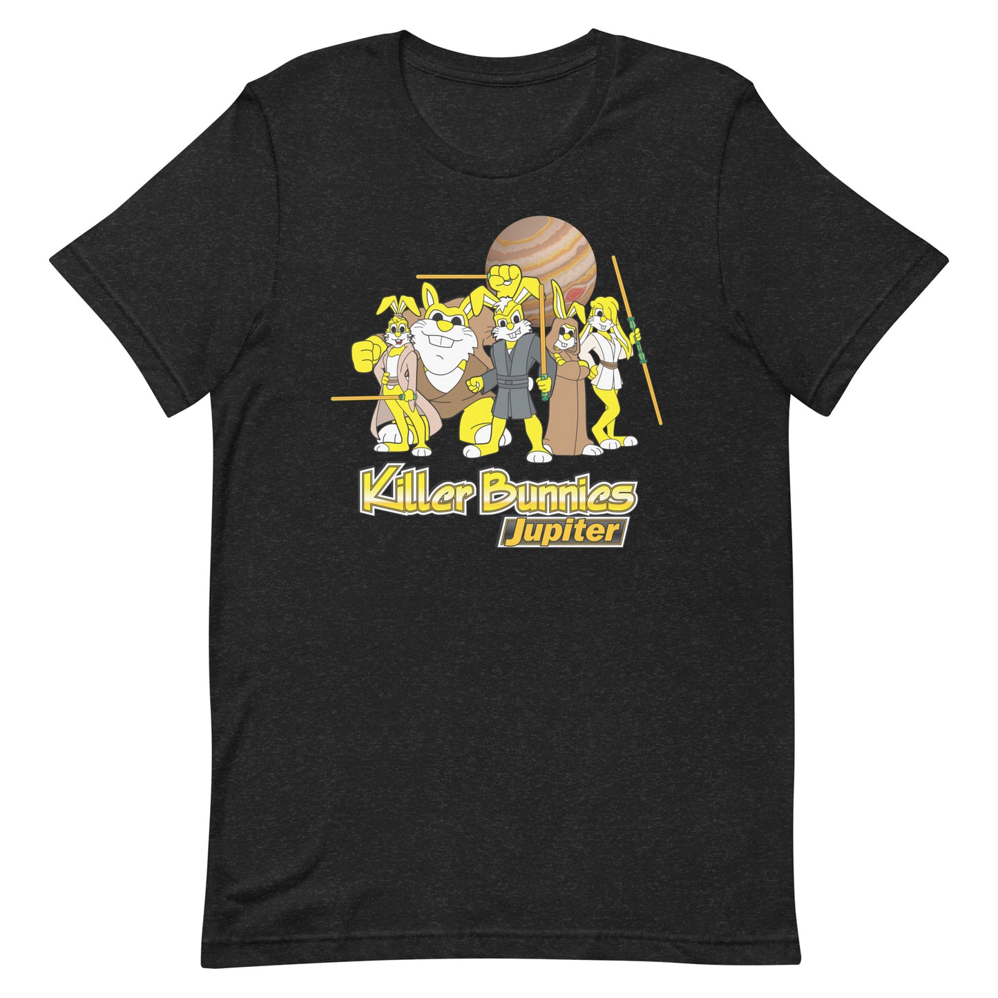 Killer Bunnies Jupiter Yellow Unisex T-Shirt - Black Heather